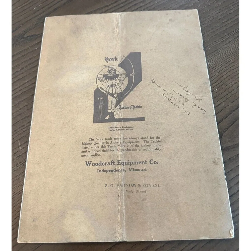 Vintage 1934 York Archery Tackle Catalog Bow‎ Arrow Graphics Hunting Advertising